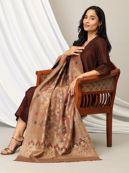 Truffle Warmth Acrylic Woolen Stole - WNTSTL - TRFWRM