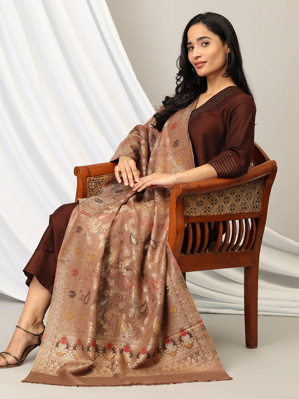 Truffle Warmth Acrylic Woolen Stole - WNTSTL - TRFWRM