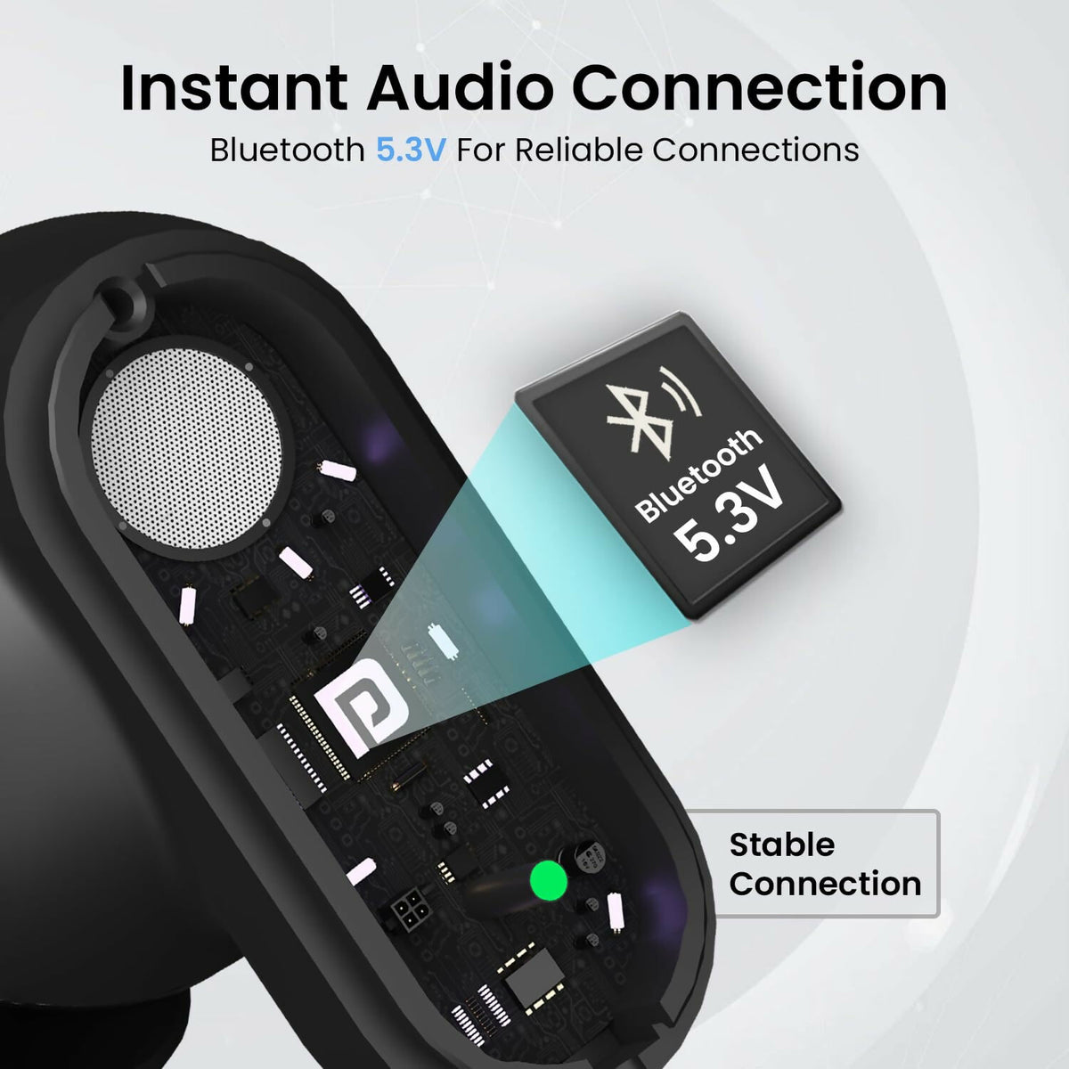 Portronics Harmonics S16 TWS Wireless Earbuds with 24H Playtime, Bluetooth 5.3, Gaming Mode & LED Display – Black