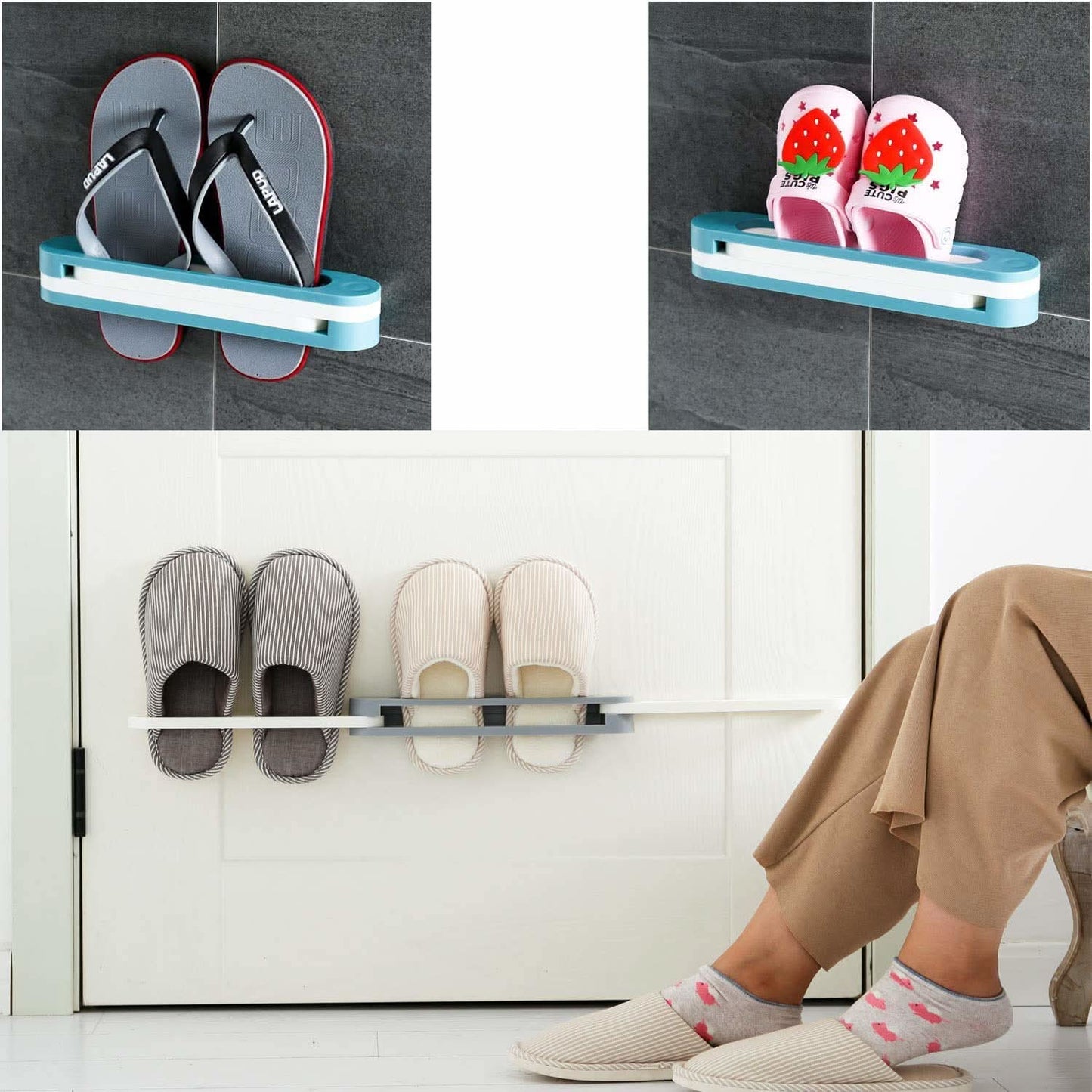 Multifunction Folding Slippers shoes Hanger Organizer Rack