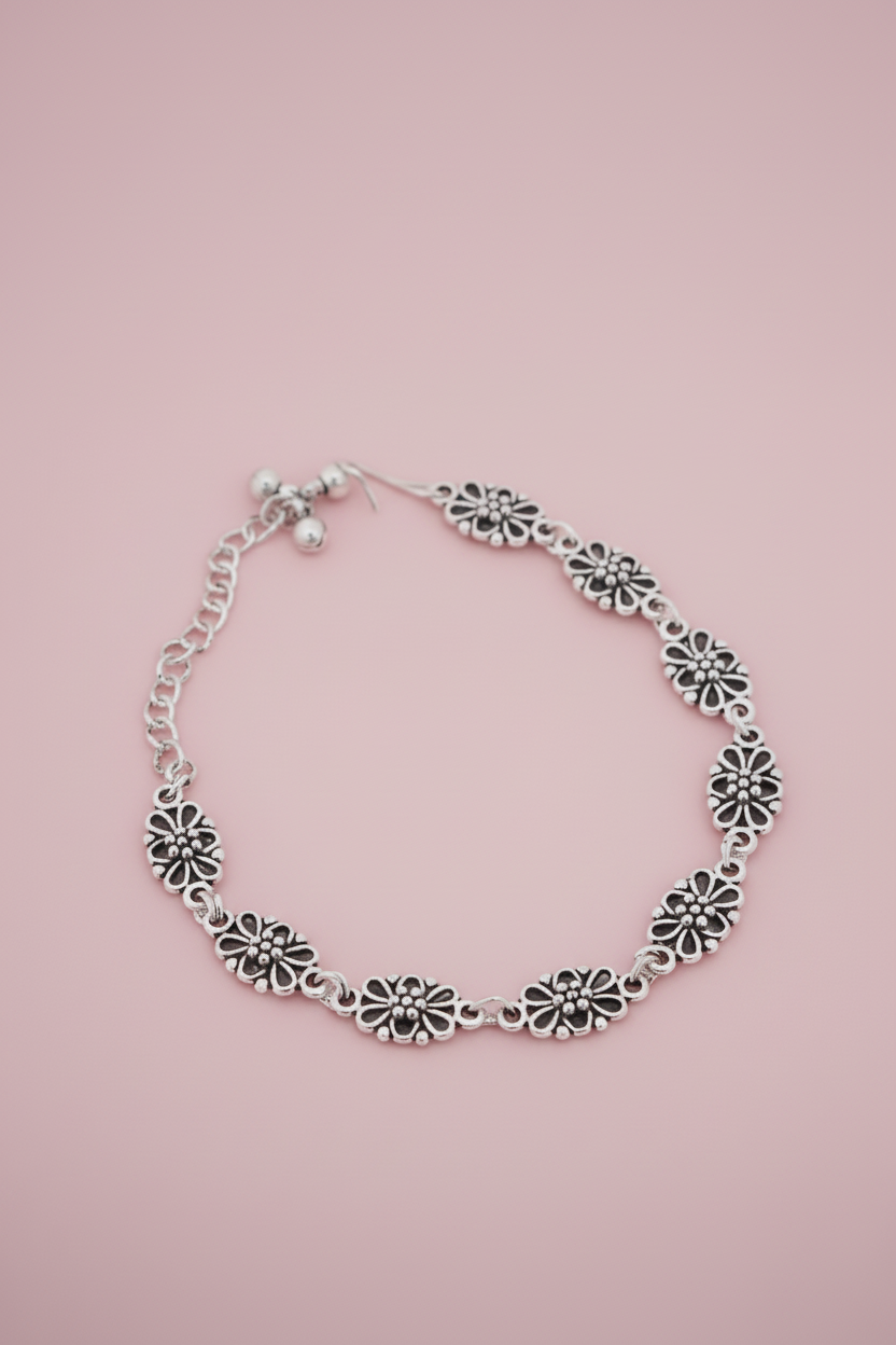 Fancy Collection Oxidized Silver Bracelet For Girls and Women (Silver,Free,1) SUPER