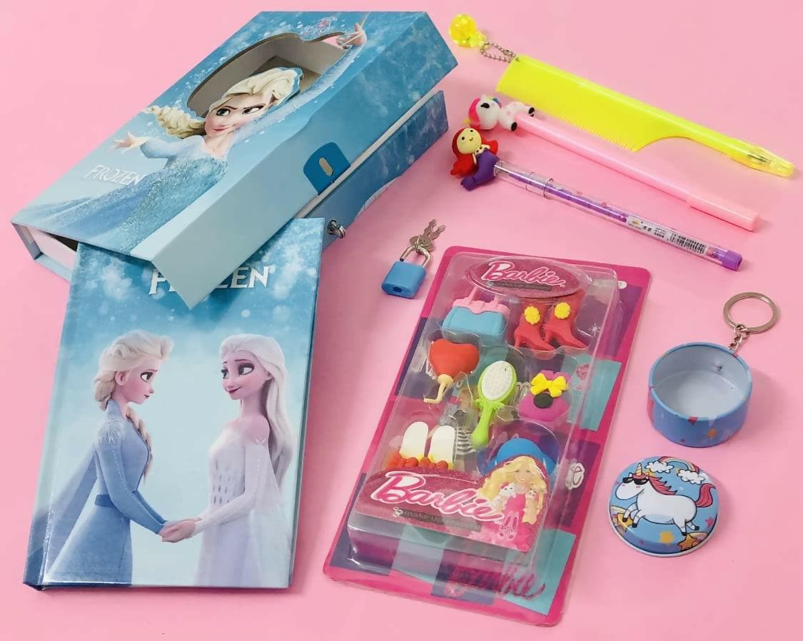 Cartoon Theme Makeup Eraser Kit And Stationary - HalfPe