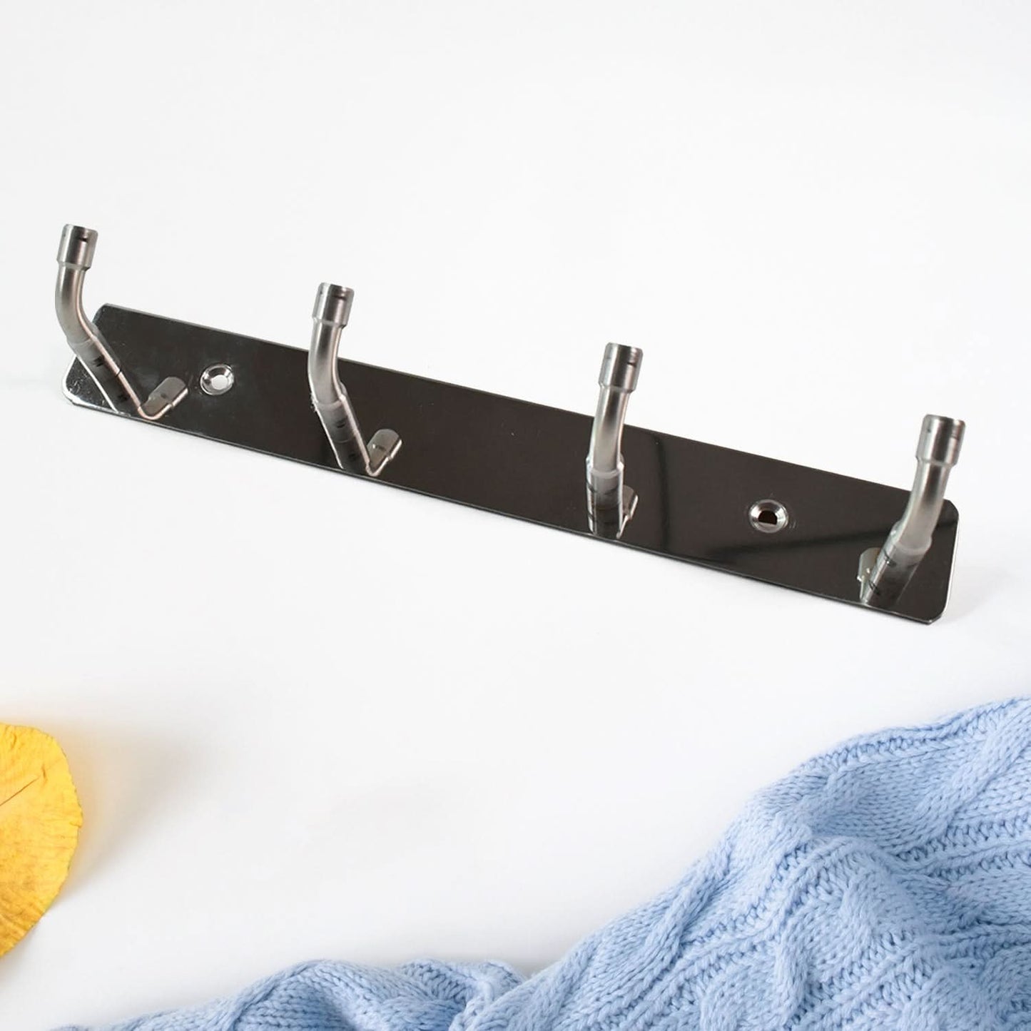 Stainless Steel Wall Mounted 4-Hook Rack – Durable Organizer for Kitchen, Bathroom & Entryway