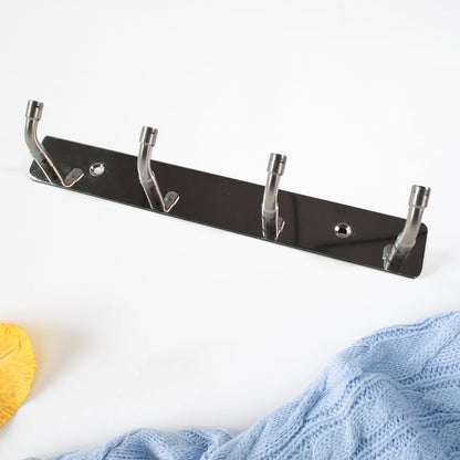 Stainless Steel Wall Mounted 4-Hook Rack – Durable Organizer for Kitchen, Bathroom & Entryway
