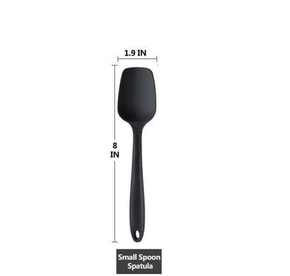 P-Plus International Food Grade Silicone Rubber Spatula Set (BLACK) - HalfPe