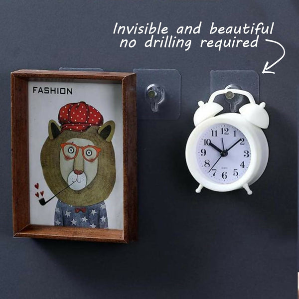 15 PCS Transparent Self-Adhesive Heavy-Duty Wall Hooks (No-Drill, Waterproof, Multi-Purpose)