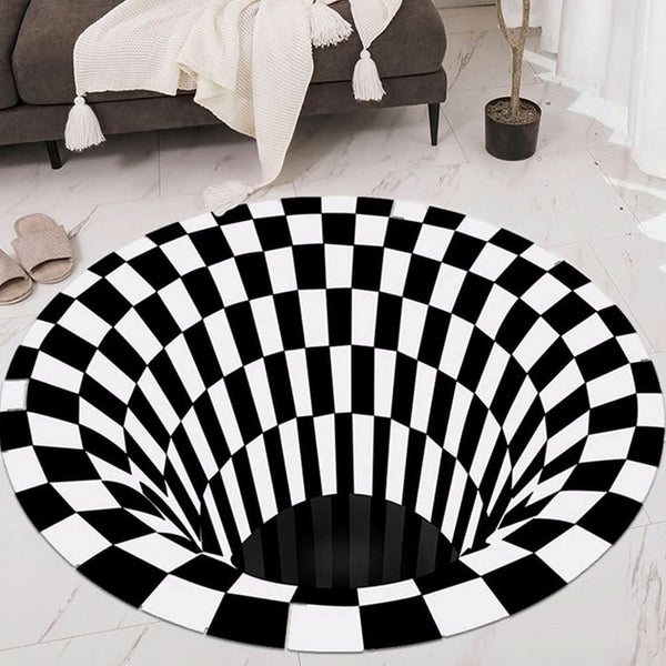 3d Space Round Carpet Floor Mat Non-woven Doormat (1 Pc  78 Cm)