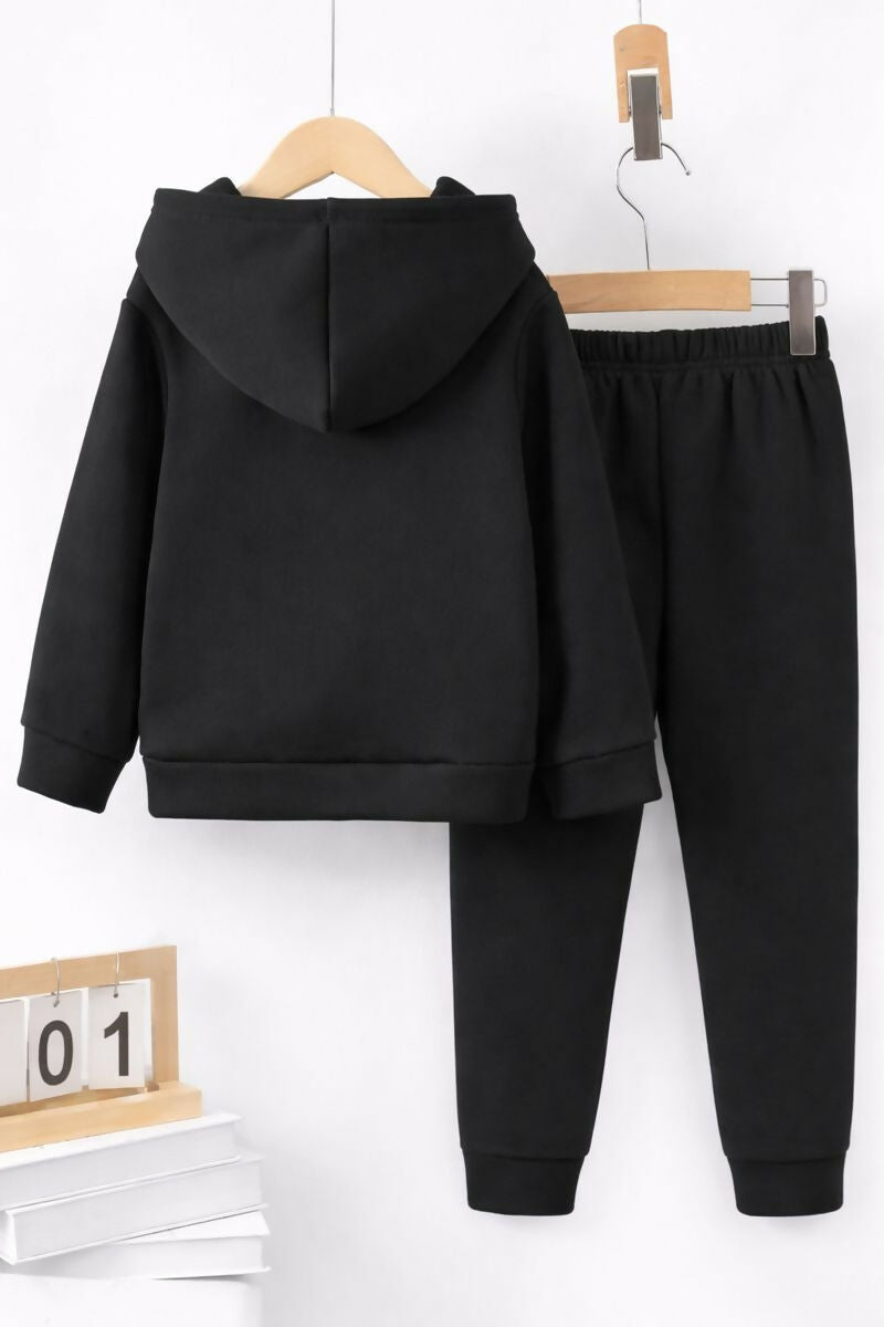 Kids Astronaut Printed Cotton Blend Hoodie & Jogger Set Luck Fashion