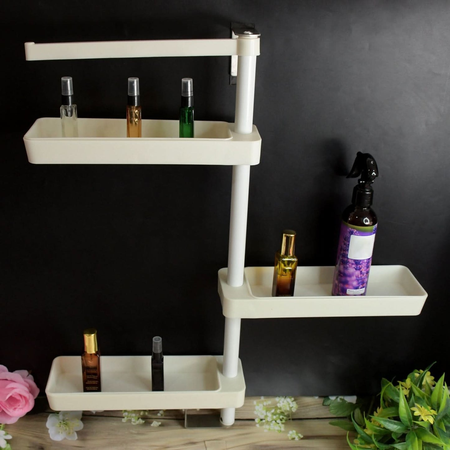 360° Rotating Adjustable Kitchen Storage Rack – Multipurpose Organizer Shelf for Home & Kitchen