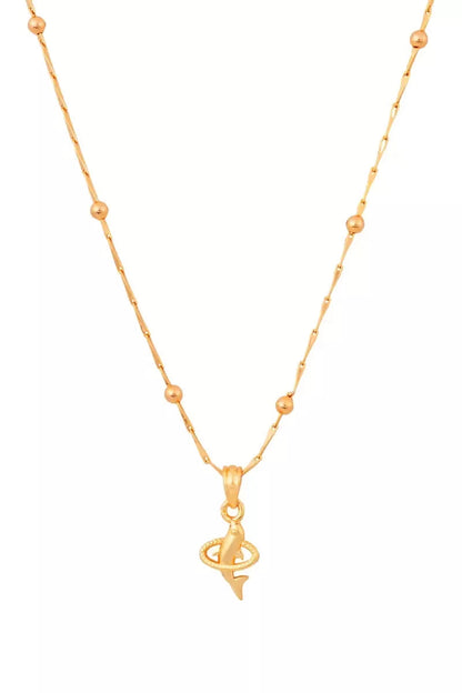 Ethnic Fish Design Pendant Chain for Women - Gold,18 Inch SUPER