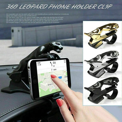Jaguar-Shaped Car Mobile Phone Holder – Dashboard Clip Mount