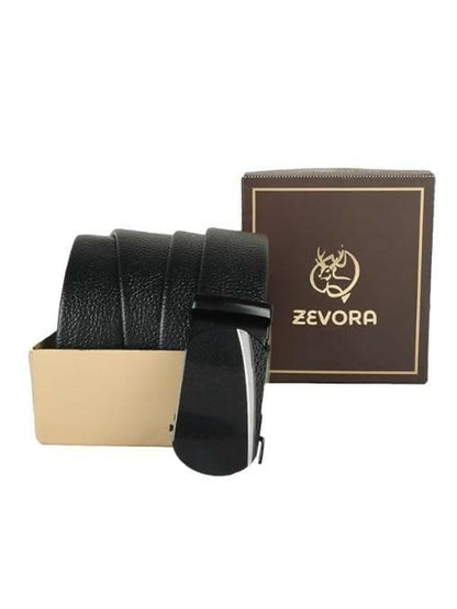 ZEVORA Men's Casual Leather Auto Lock Buckle Belt - HalfPe