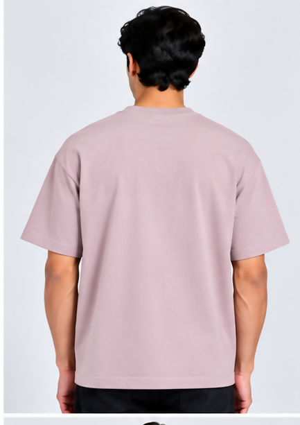 HUSTLE Men's Crew Neck Oversized T-Shirt – Dusty Rose Pink