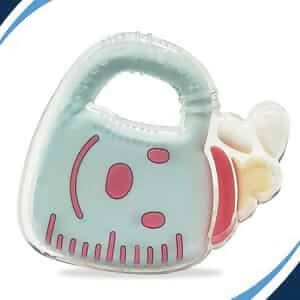 Luvlap Silicone Teether Milk Bottle 3m+ Bpa Free (Light Blue)