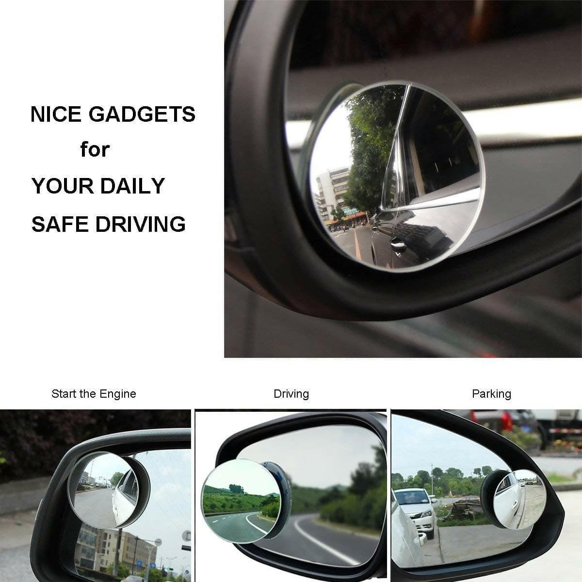 Blind Spot Mirror Mirror 360 Degree Flexible (Set of 2 ) - HalfPe