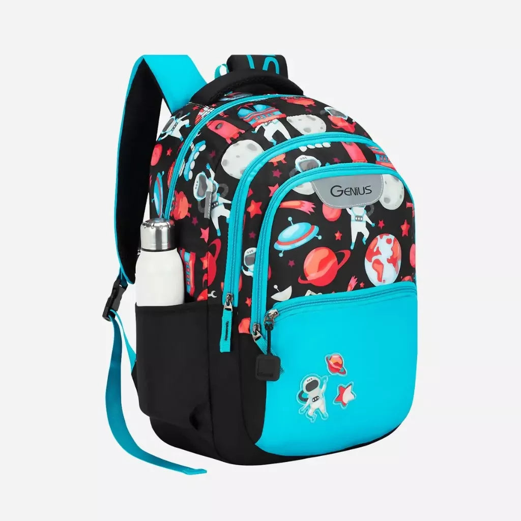 Genius by Safari Comet Black 27L Student Backpack HalfPe - FW -TPT
