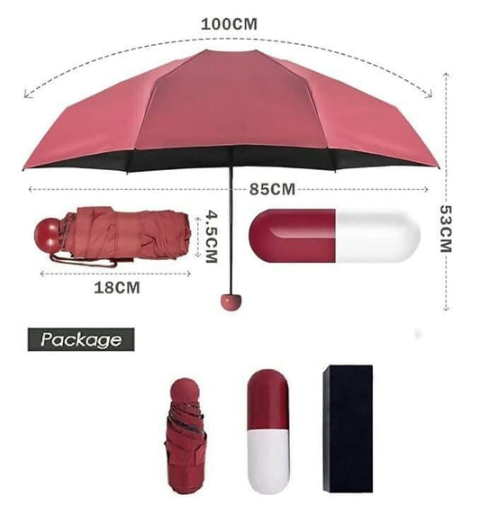 Capsule Umbrella UV Protection Tablet Umbrella For Rain Windproof - HalfPe