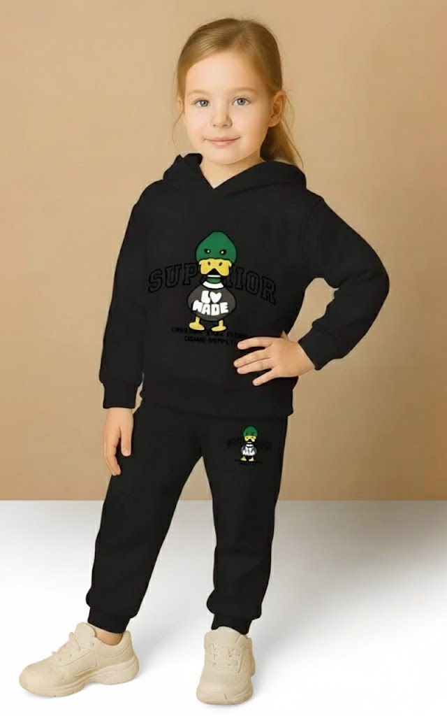 Soft Cotton Hoodie & Jogger Set for Kids Luck Fashion