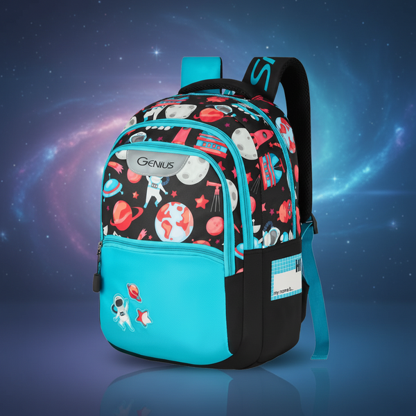 Genius by Safari Comet Black 27L Student Backpack HalfPe - FW -TPT