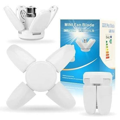 Brio Led Bulb Light Foldable Fan Shape Bulb Bright Angle 25 Watt Adjustable Home Ceiling Portable (Abs Plastic) - HalfPe