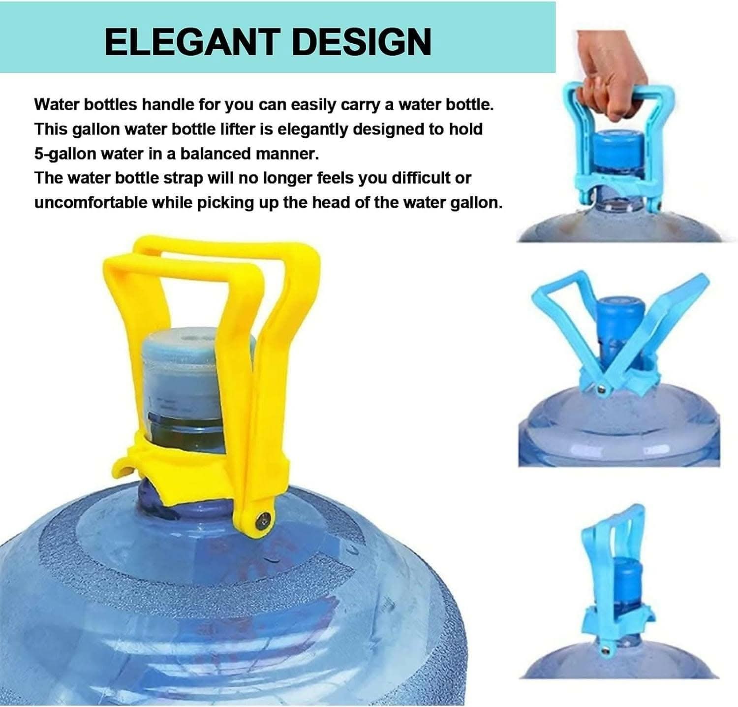 Water Can Handle Water Bottle Lifter (Yellow) 20L - HalfPe