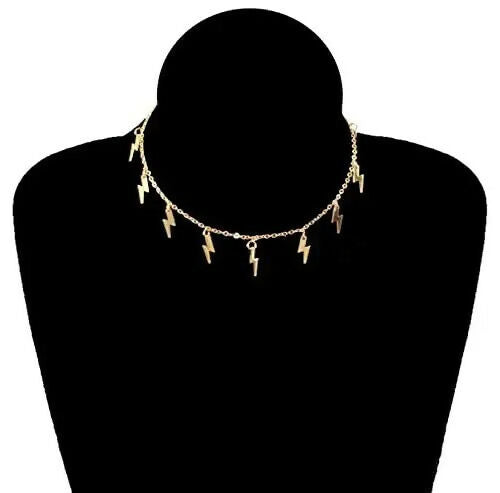 Lightning Bolt & Crescent Moon Necklace Set (2 Pieces)
