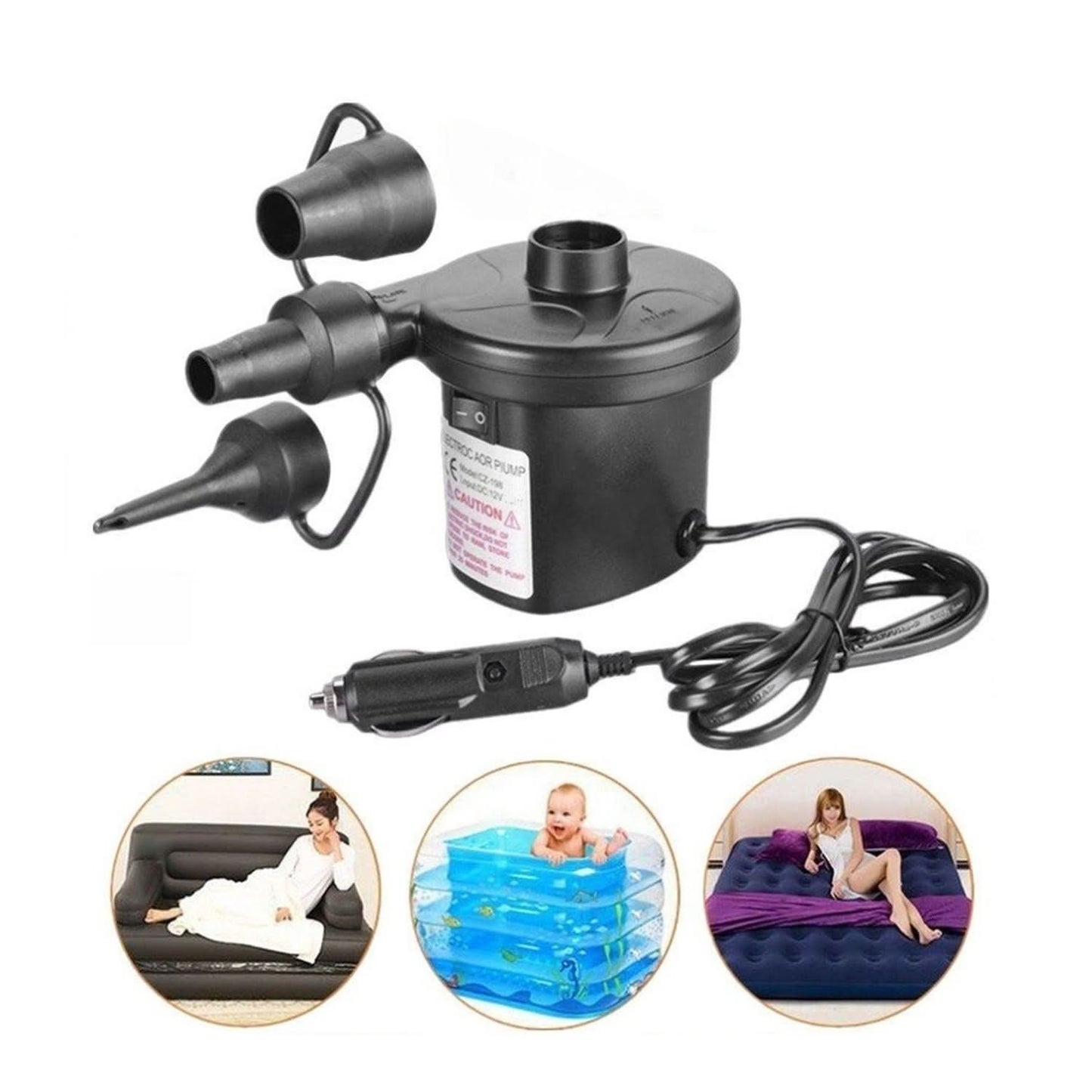 Multipurpose Electric Air Pump – Quick Inflate/Deflate for Sofa, Pool, Toys (No Valve Adaptors)