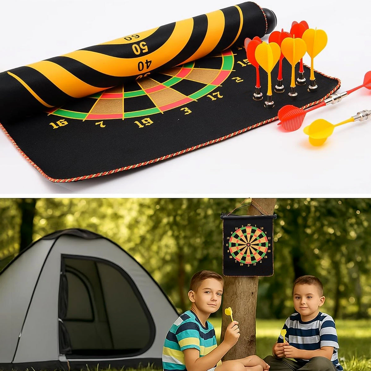 Magnetic Roll-up Dartboard Game - (12-inch  Set)