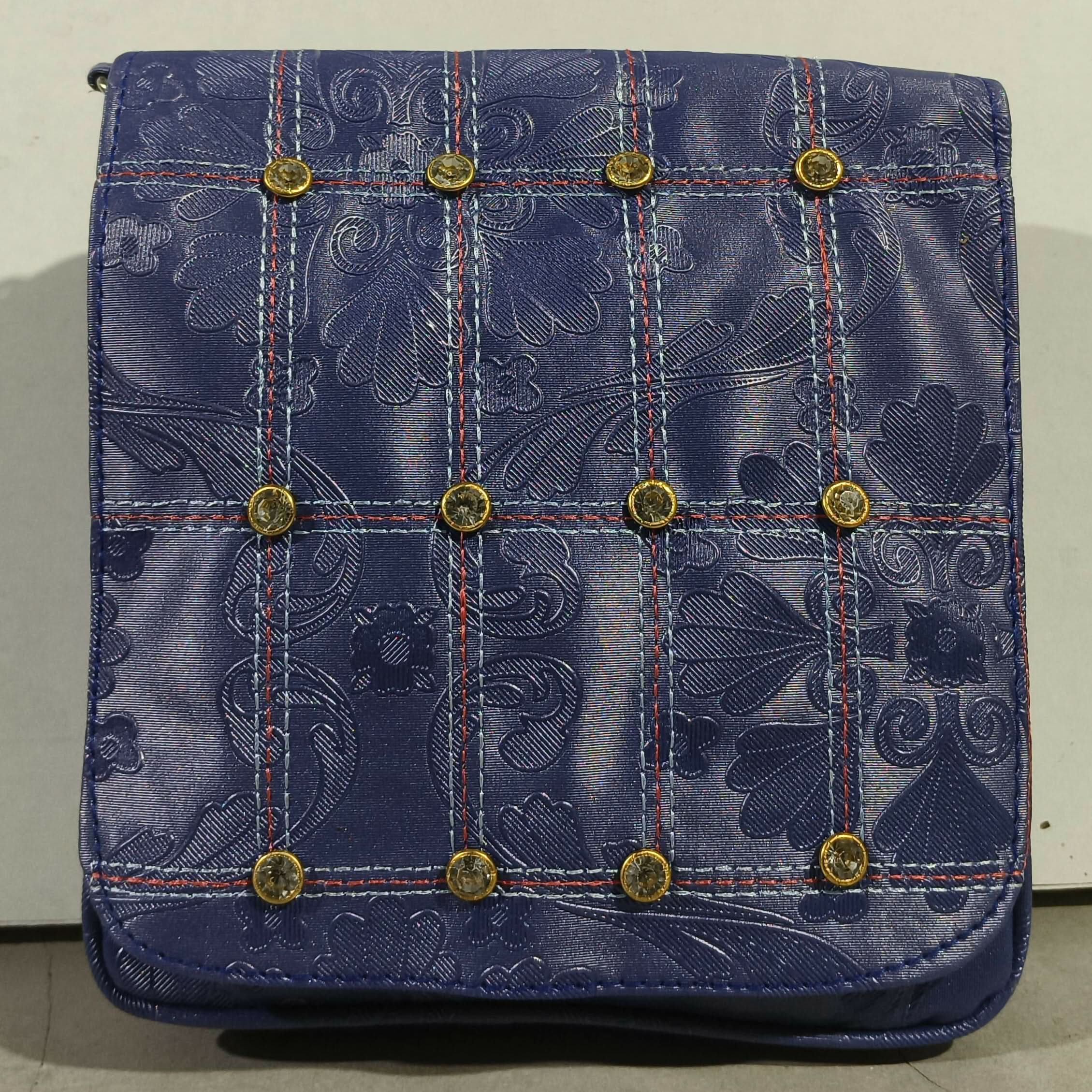 Royal Blue Quilted Wallet For Women (TPT) NATIONALBAGS & BELTS