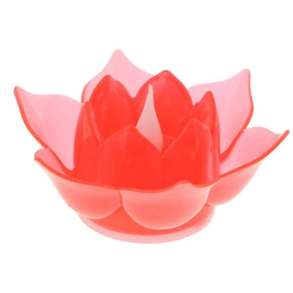 Lotus Flower Shape Light LED Candles Diya for Home Decoration (Pink) - HalfPe