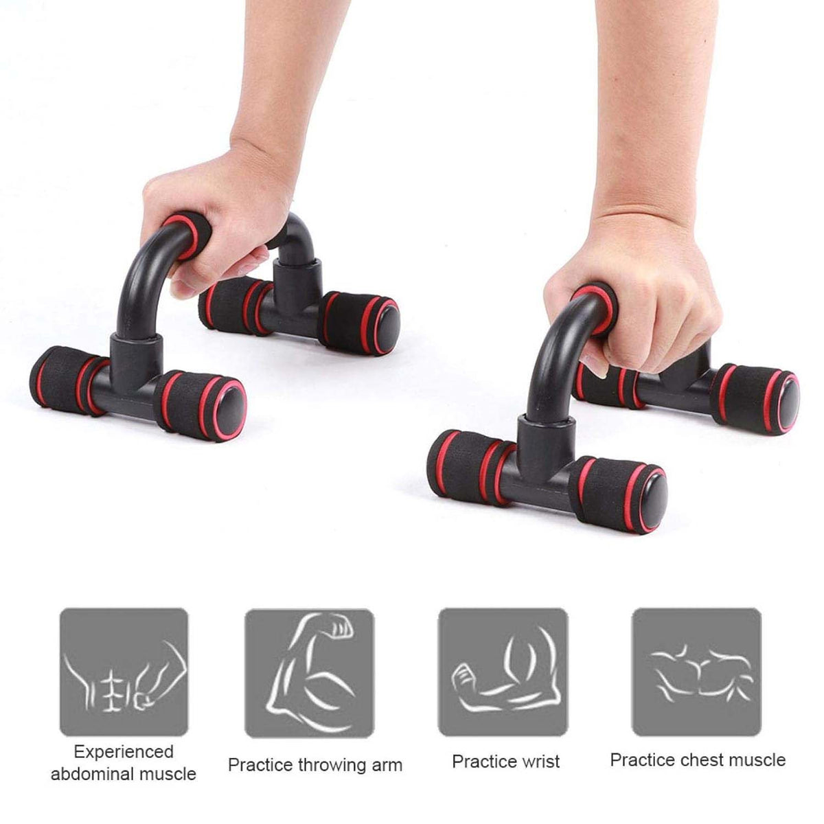 Heavy-duty Push-up Bars Stand For Home Workout  Non-Slip Handles & Sturdy Base for Chest, Arm, Shoulder & Core Training (Set of 2 Pcs)
