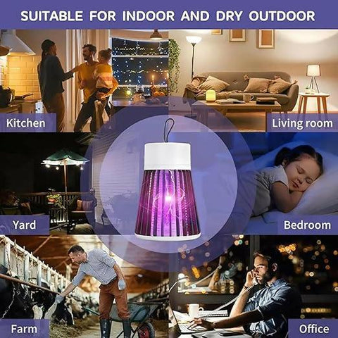 Mosquito Killer Lamp Machine Electric LED Trap Electronic Zapper USB Powered Portable Home Bedroom Indoor Compact (White) - HalfPe