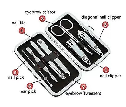 Multispace 7-in-1 Professional Manicure Set – Stainless Steel Nail Clipper Kit for Kids, Women, and Girls