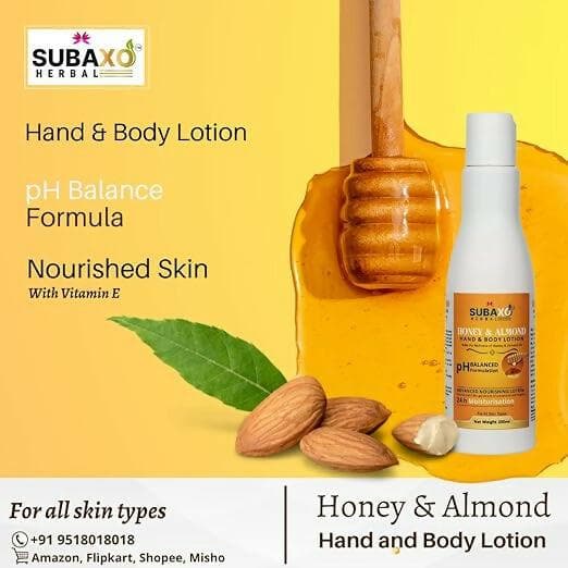 SUBAXO Honey & Almond Herbal Hand & Body Lotion Advanced Nourishing Lotion(200ml) - HalfPe