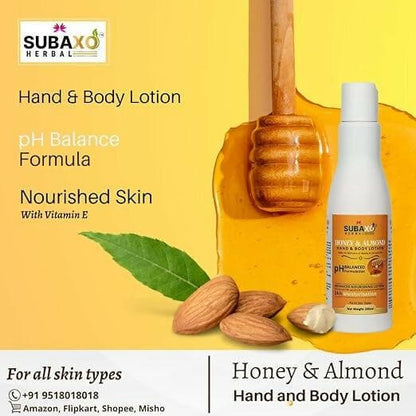 SUBAXO Honey & Almond Herbal Hand & Body Lotion Advanced Nourishing Lotion(200ml) - HalfPe