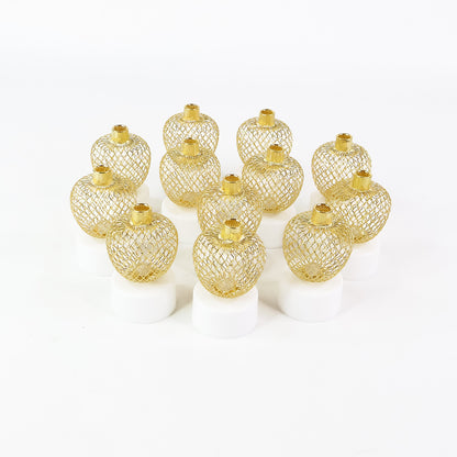 Decorative Apple Shape LED Tealight Candles with  Flameless Battery Operated Festive Lights for Home Décor (12 Pc)