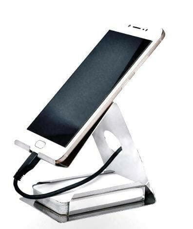 Stainless steel mobile stand with card holder - HalfPe