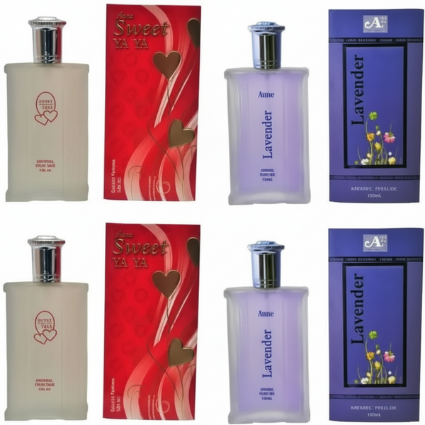 Aone Sweet YA YA and Lavender Perfume 100ml each (pack of 4, 400ml) Gimanifragrances