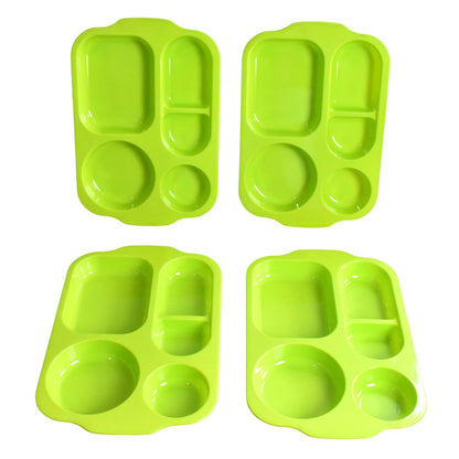 Unbreakable Plastic Food Platesbiodegradable 5 Compartment Square Plate For Food