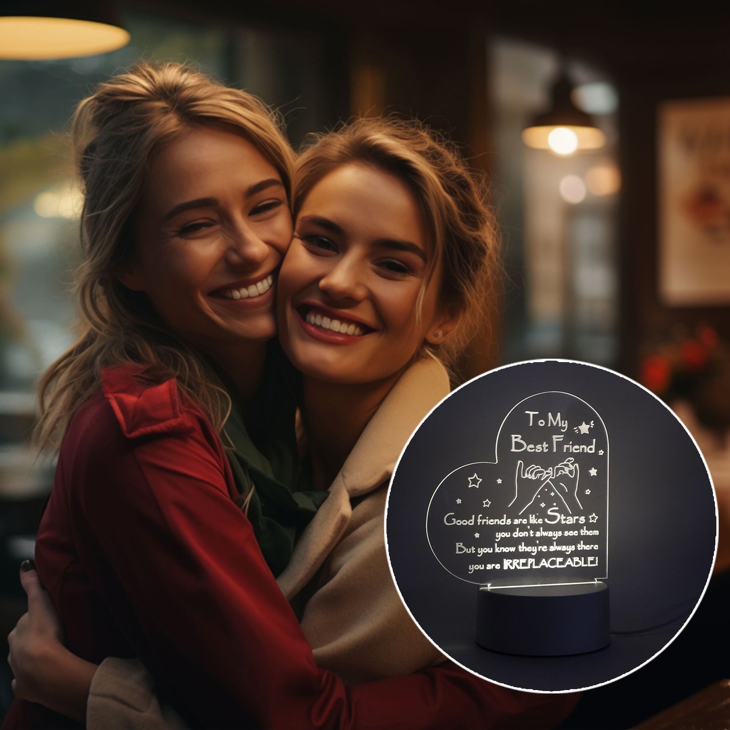 Heart Shape 3d Led Acrylic Night Lamp (1 Pc)