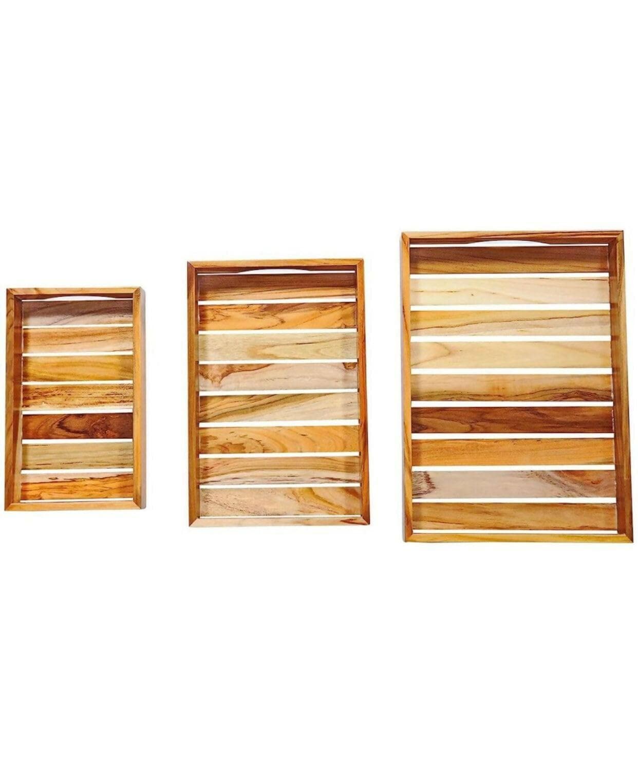 Wooden Teakwood Serving Trays (Single Piece) - HalfPe