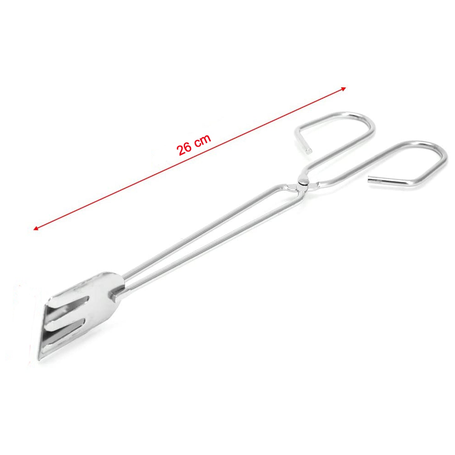 Kitchen Barbecue Stainless Steel Wire Food Serving Tong Charcoal Clip Cooking Scissor Tongs (1PC)