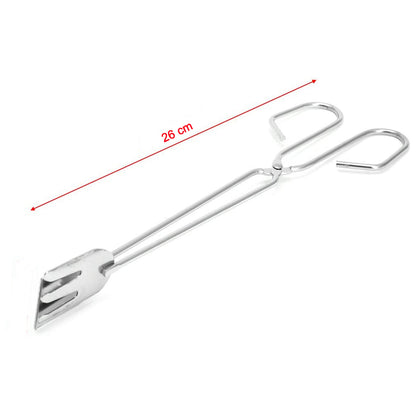Kitchen Barbecue Stainless Steel Wire Food Serving Tong Charcoal Clip Cooking Scissor Tongs (1PC)