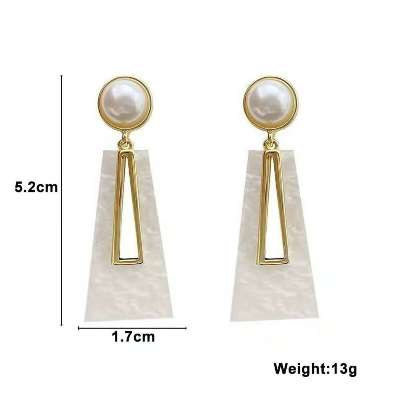 Modern Minimalist Black and White Trapezoid Earrings Set of 2 pinapes