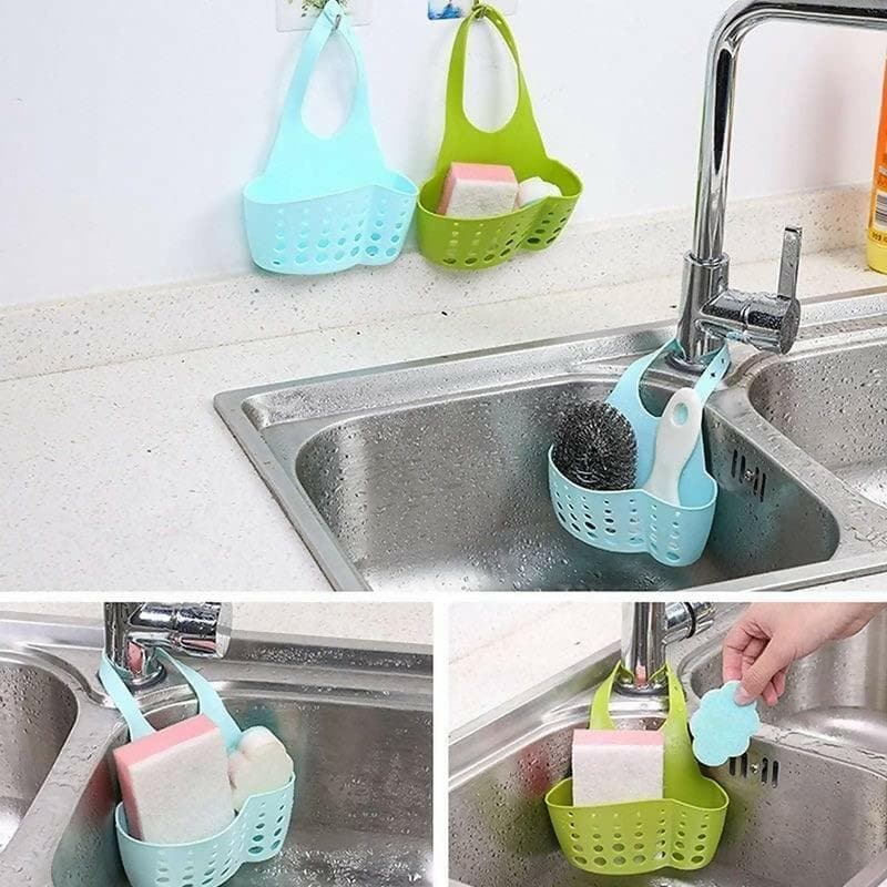 Adjustable Kitchen Bathroom Water Drainage Plastic Basket (Single Piece, Random Colour) - HalfPe