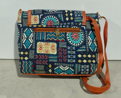 Multicolor Sling Printed Hand Bag For Women (TPT)