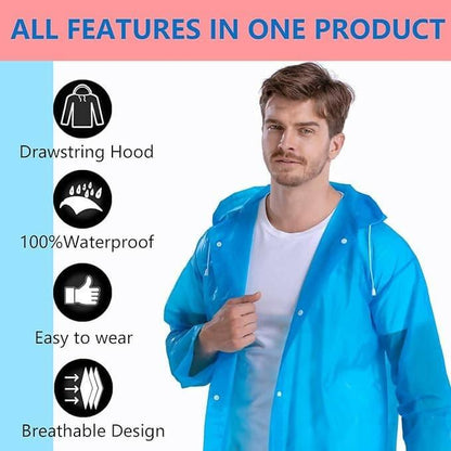 EVA Waterproof Rain Coat Hooded Outdoor Water Resistant Suit Portable (Unisex) - HalfPe