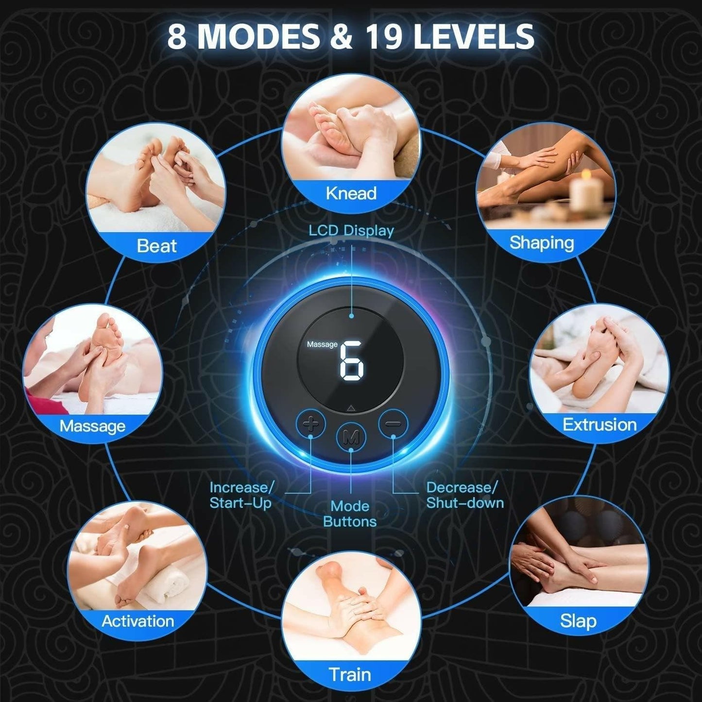 Foot Massager Machine Muscle, Muscle Massager, Feet and Leg Massager Foldable - HalfPe