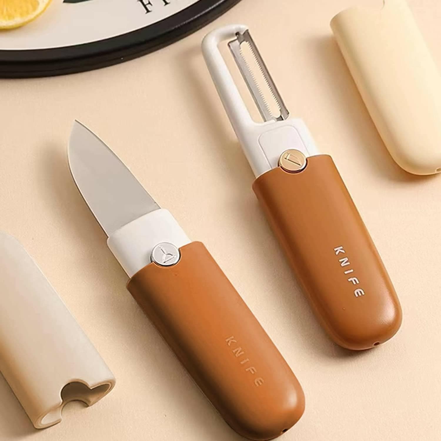 2 in 1 Potato Peeler with Knife Stainless Steel for Office Kitchen Camping Hiking - HalfPe