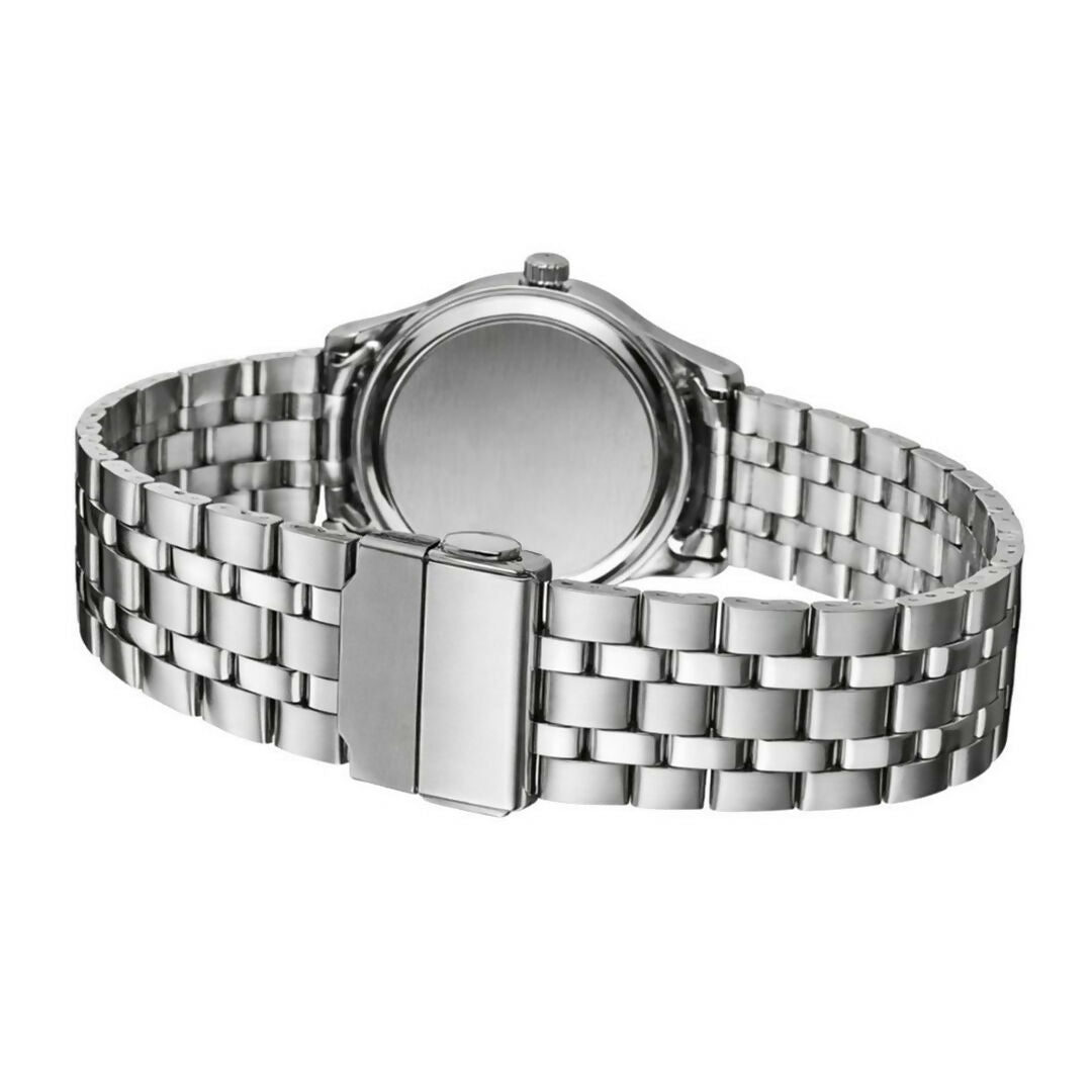 Men’s Stainless Steel Analog Watch with Blue Dial, Quartz Movement, Date Display & Metal Strap LOREM